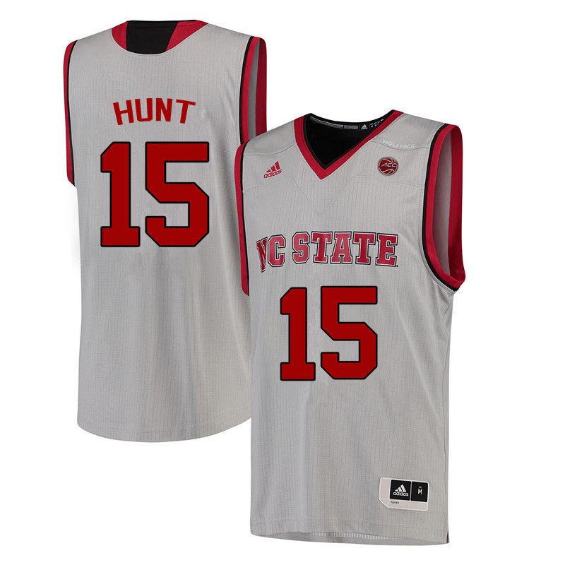 Men NC State Wolfpack #15 Sam Hunt College Basketball Jerseys-White